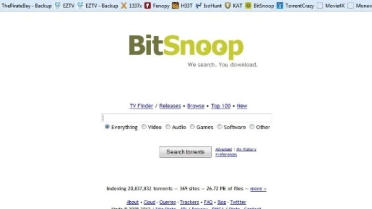 Top 28 Best BitSnoop Alternatives Download Torrent